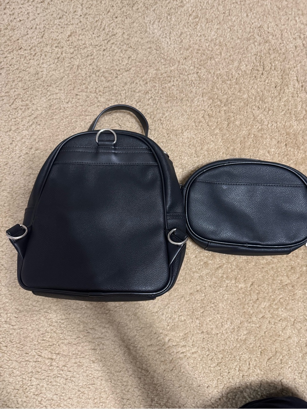 I&R street chic mini backpack and crossbody in black - Picture 3 of 5